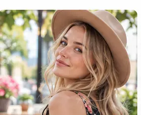 Femme portant un chapeau sur FlirtyConnects